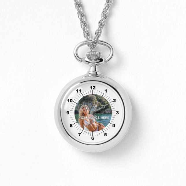 ¡GLAM! 💎 Reloj de Pulsera con Collar de Plata (Anverso)