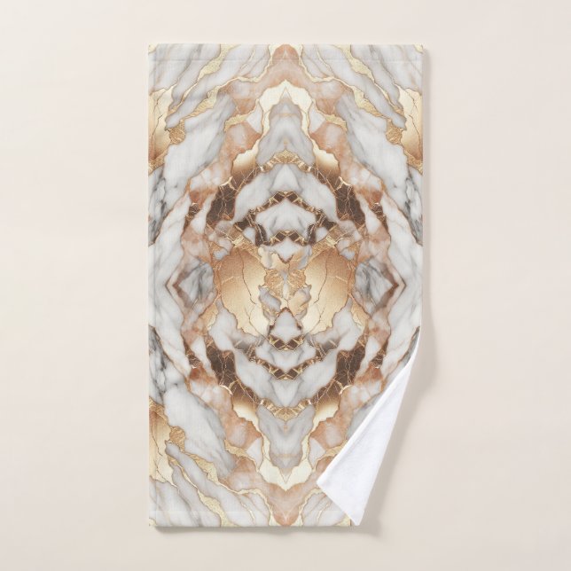 Glam Rosa Gold Luxurious Trendy Marble (Toalla de mano)