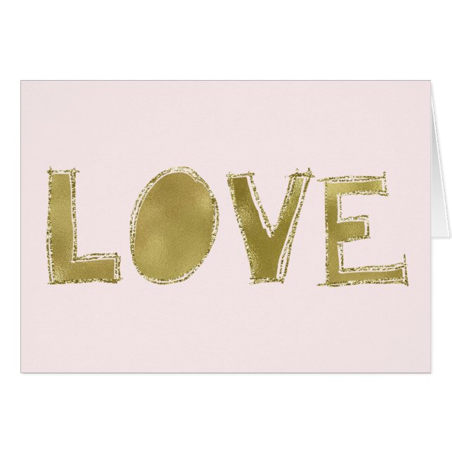 Glam Rosa Gold Sparkly Love (Anverso (Horizontal))