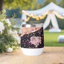 Glam Rosa Purpurina negro Rosas de Rubor