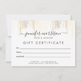 Glam Script Gold Confetti Rain Certificado de rega