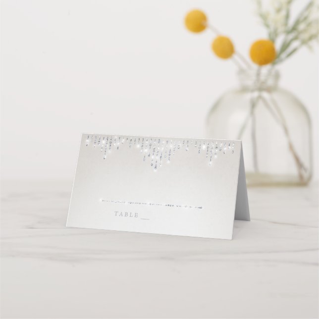 Glam Silver art deco vintage tarjetas para celebra (Anverso)