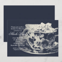 Glam Tea & Perlas Invitación Chic Nupcial Elegante
