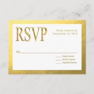 Glam White RSVP con Relieve metalizado de Faux de 