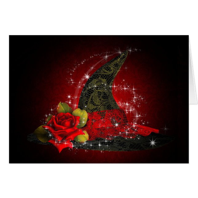 Glam Witch Gorra Lacy Black & Red Sparkle Fiesta (Anverso (Horizontal))