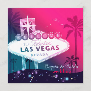 Glamorosa invitación a la boda de Las Vegas