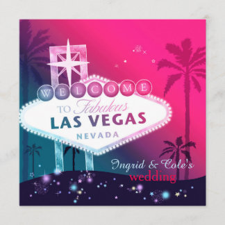 Glamorosa invitación a la boda de Las Vegas