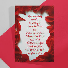 Glamorosa invitación a la boda de los Petals Rojos