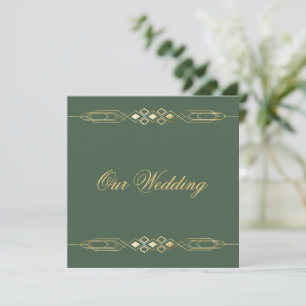 Glamorosa invitación a la boda de oro