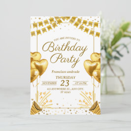 Glamorosa invitación a la celebración del cumpleañ