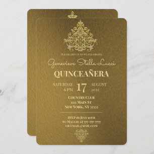 Glamorosa invitación a la fiesta de Quinceañera Go