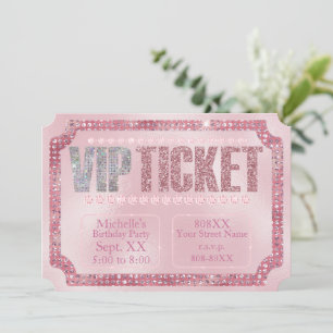 Glamorosa invitación para entradas VIP de diamante