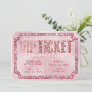 Glamorosa invitación para entradas VIP de diamante