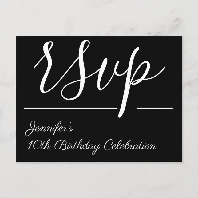 Glamorosa postal "rsvp" (Anverso)