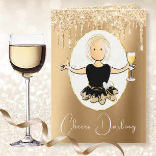 Glamorosa tarjeta de cumpleaños de la Purpurina pa