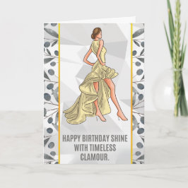"Glamorosa tarjeta de cumpleaños - Moda elegante