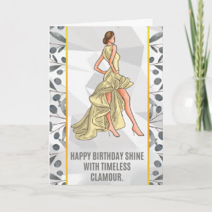 "Glamorosa tarjeta de cumpleaños - Moda elegante