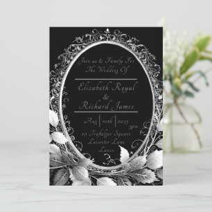 Glamorosas invitaciones a bodas de plata y negro