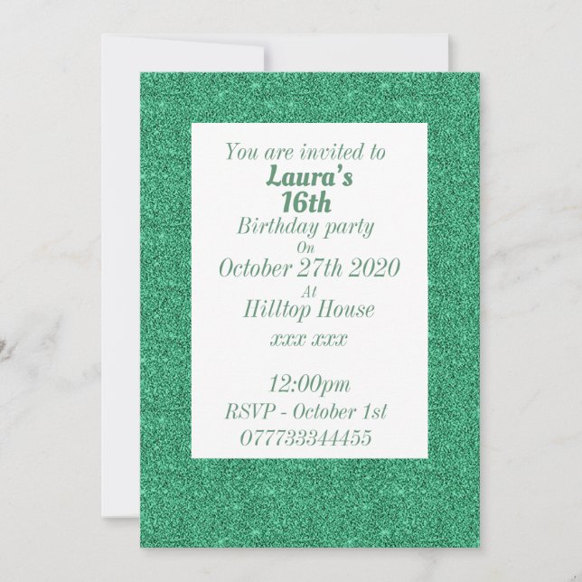 Glamorosas invitaciones personalizadas para fiesta (Anverso)