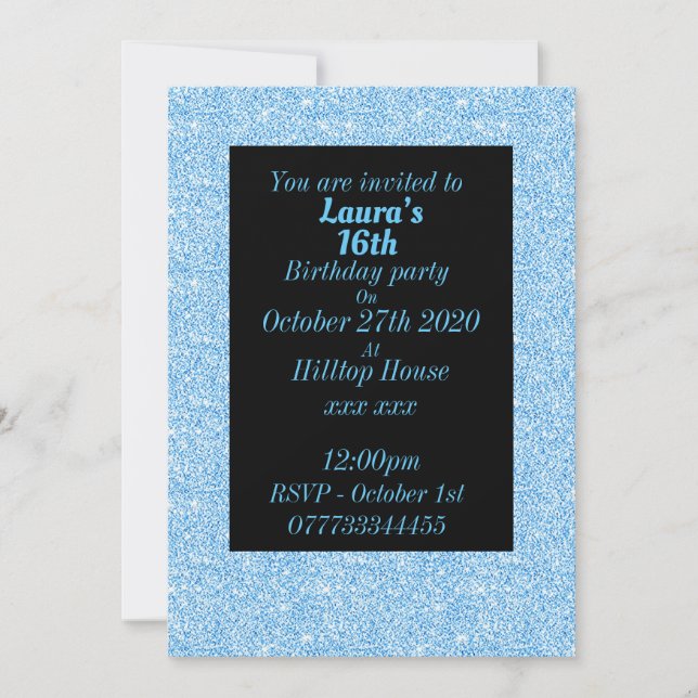 Glamorosas invitaciones personalizadas para fiesta (Anverso)