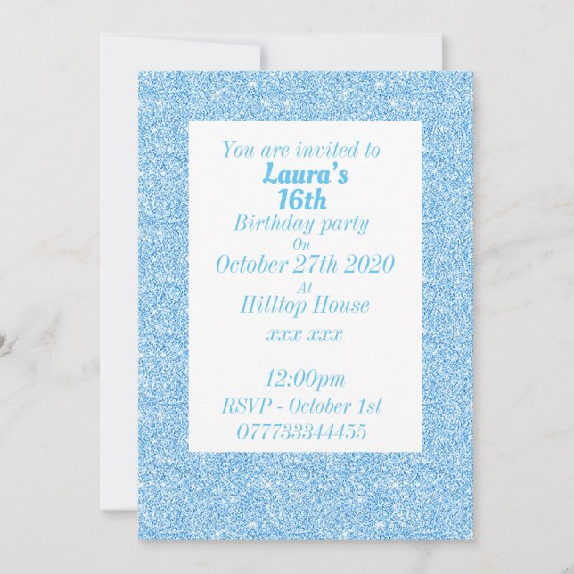 Glamorosas invitaciones personalizadas para fiesta (Anverso)