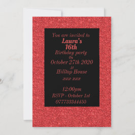 Glamorosas invitaciones personalizadas para fiesta