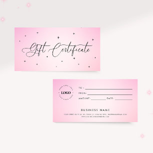 Glamoroso certificado de regalo de negocios de esp