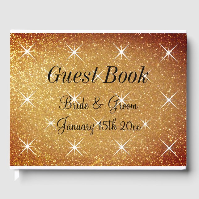 Glamoroso libro de bodas con brillante cubierta (Anverso)