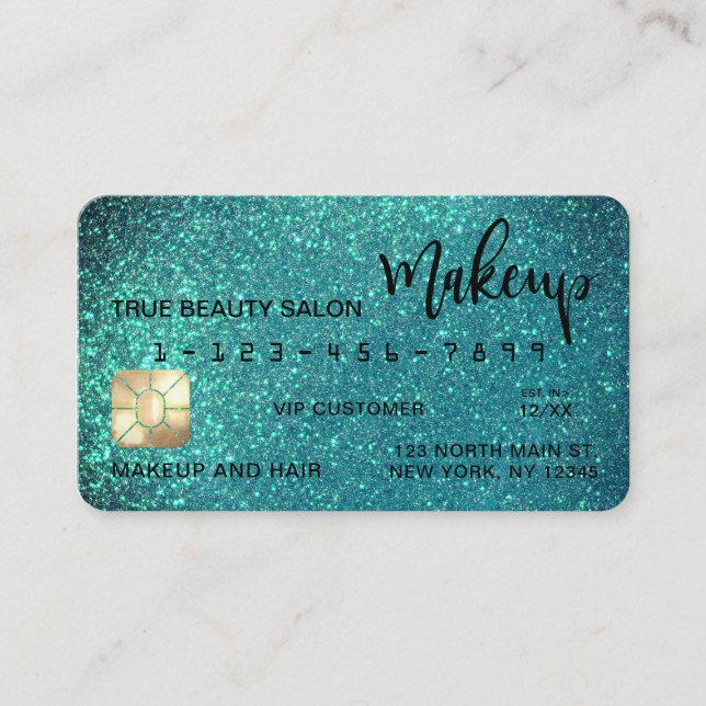 Glamoroso maquillaje de tarjeta de crédito de Purp (Anverso)
