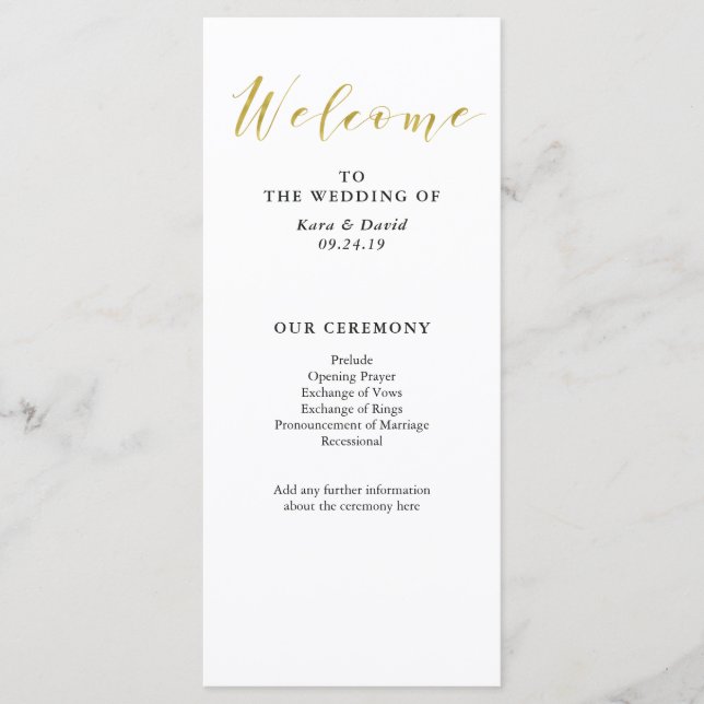 Glamoroso programa Faux Gold Classic Wedding (Anverso)