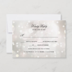 Glamoroso Purpurina blanco SILVER RSVP MENU ELECCI