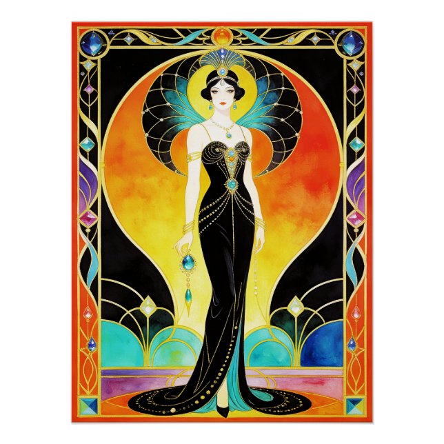Glamorous Art Deco Siren (2) Poster (Anverso)