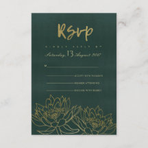GLAMOROUS GOLD OSK VERDE LOTUS FLORAL RSVP