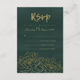 GLAMOROUS GOLD OSK VERDE LOTUS FLORAL RSVP