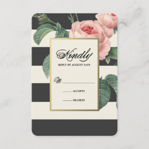 Glamour botánico   Tarjeta de respuesta del boda