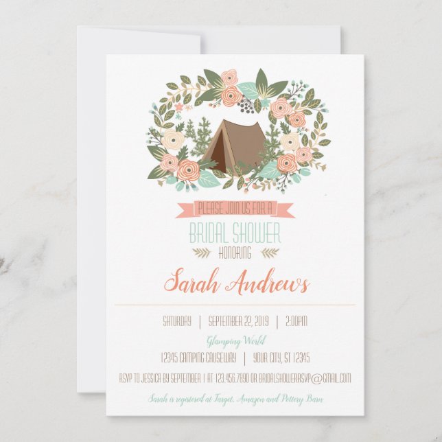 Glamour Bridal Shower Invitación (Anverso)