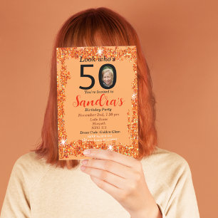 Glamour de invitación a fiesta de cumpleaños númer