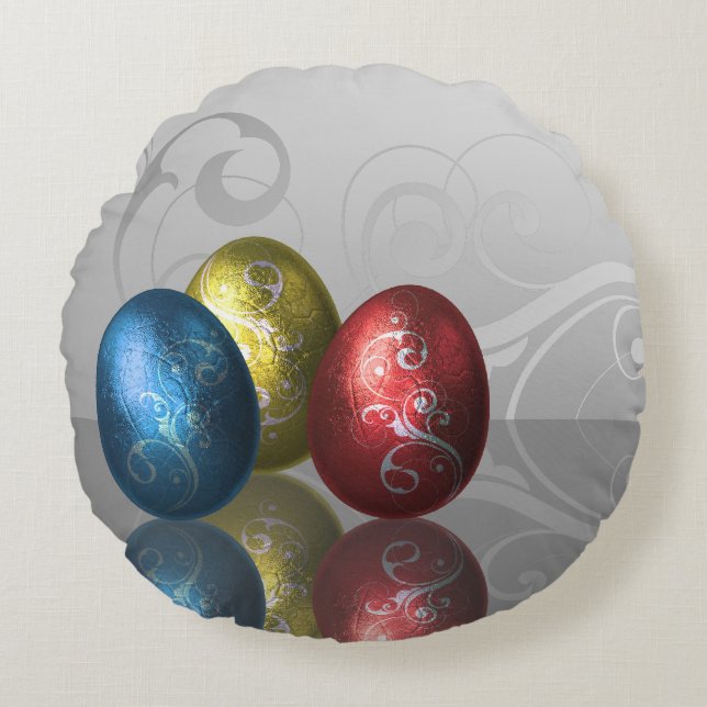Glamour Eggs de Pascua - Almohada redonda (Anverso)