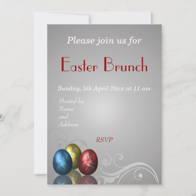 Glamour Eggs de Pascua - Invitación a Brunch de Pa (Anverso)