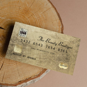 Glamour Elegant Black Gold Logotipo de tarjeta de