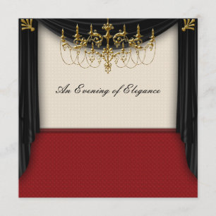 Glamour Glitz Invitaciones a Prom con lazos negros