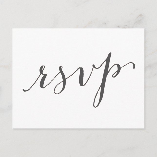 Glamour gris oscuro | Postal RSVP de boda (Anverso)