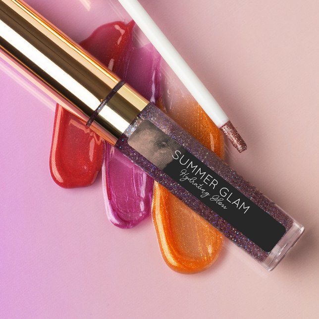 Glamour Lápiz labial moderno Etiqueta negra brilla (Subido por el creador)