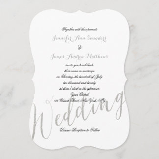 Glamour Relieve metalizado plateado | Invitaciones
