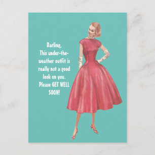 Glamour retro mujer sarcástica se pone bien postal
