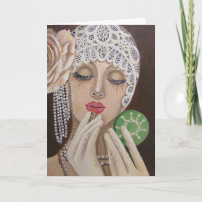Glamour vintage Gal/ Tarjeta de nota (Anverso)