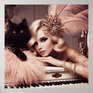 Glamour vintage retro arte deco mujer