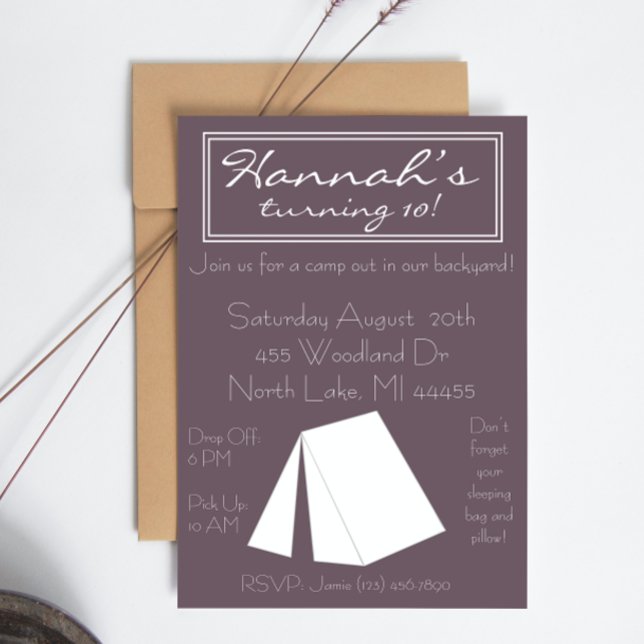 Glamping Campout Invitación de cumpleaños (Subido por el creador)