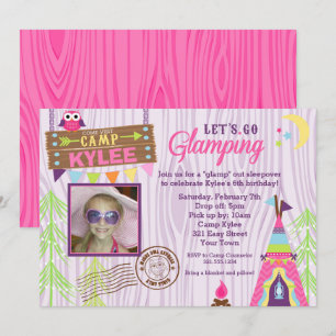 Glamping Cumpleaños Party Invitación