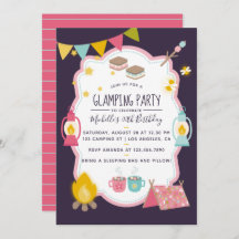 Glamping Cumpleaños Party Invitación